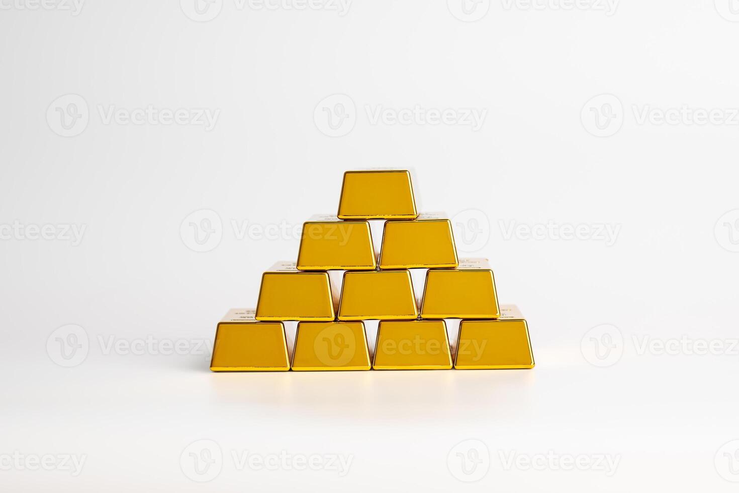 Financial wealth business investment and trading concept.gold bars or gold ingot stacking. photo