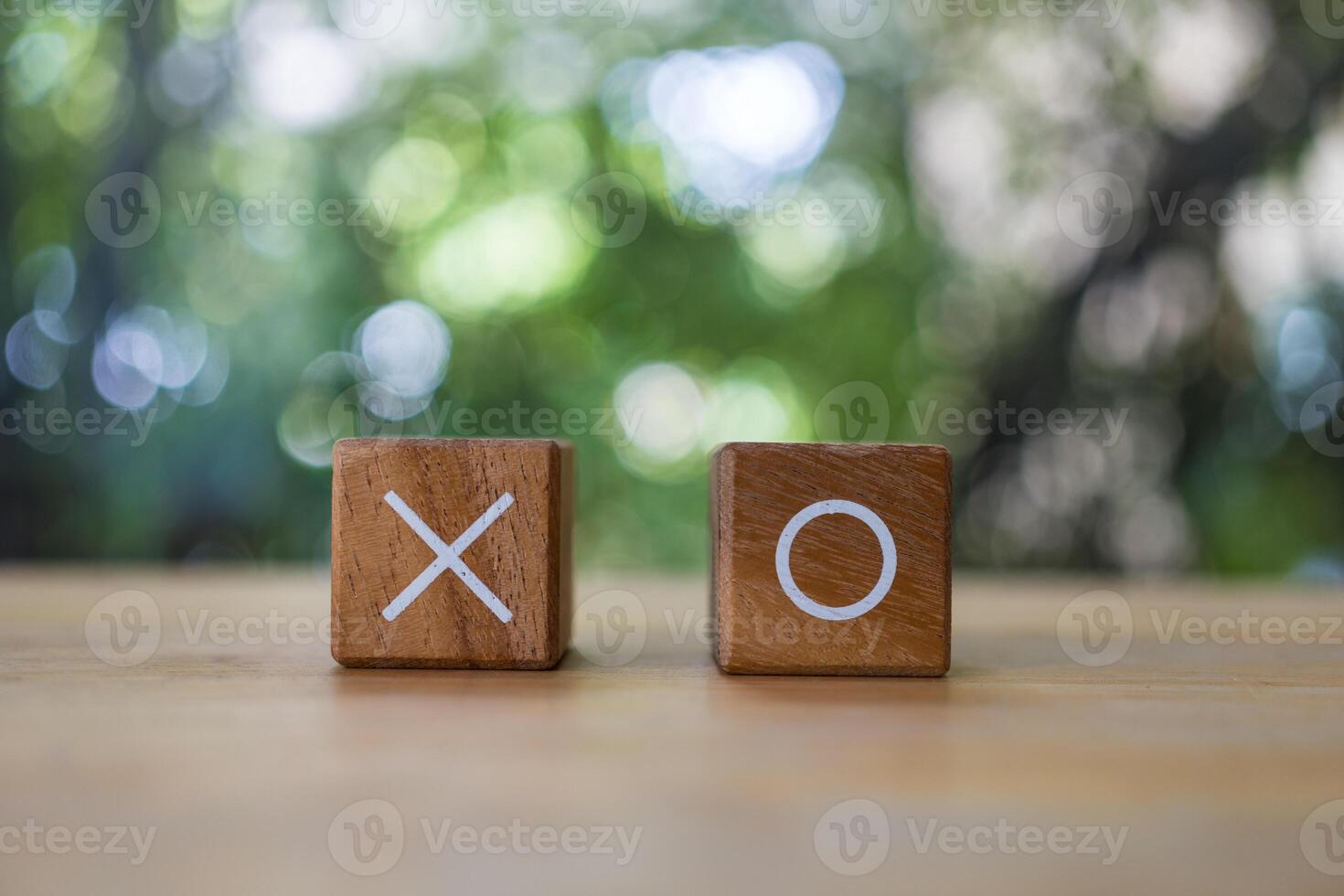 OX game on wooden table.Business marketing strategy planning concept. photo