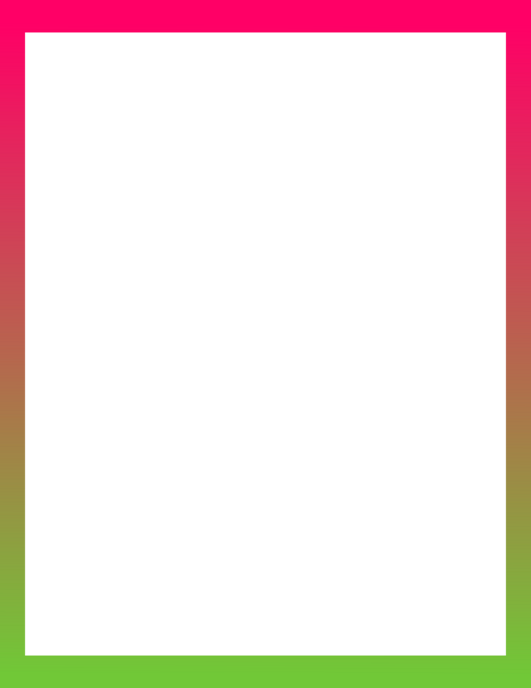 vertical us letter frame with gradient and transparent background png