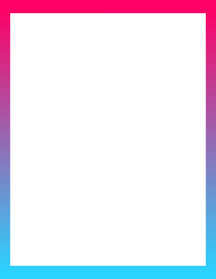 vertical us letter frame with gradient and transparent background png