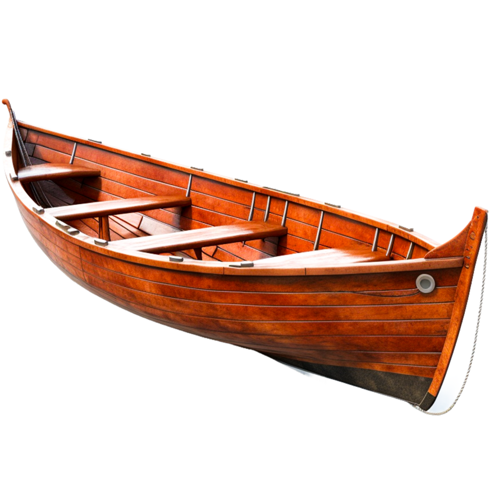 AI generated a wodden Rowboat png
