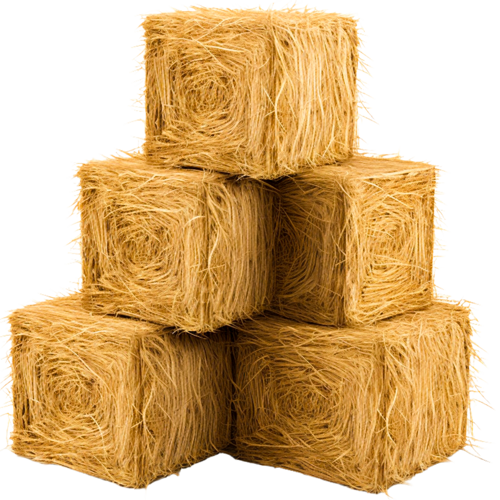 AI generated Stacked hay bales after the harvest winter fodder for animals png