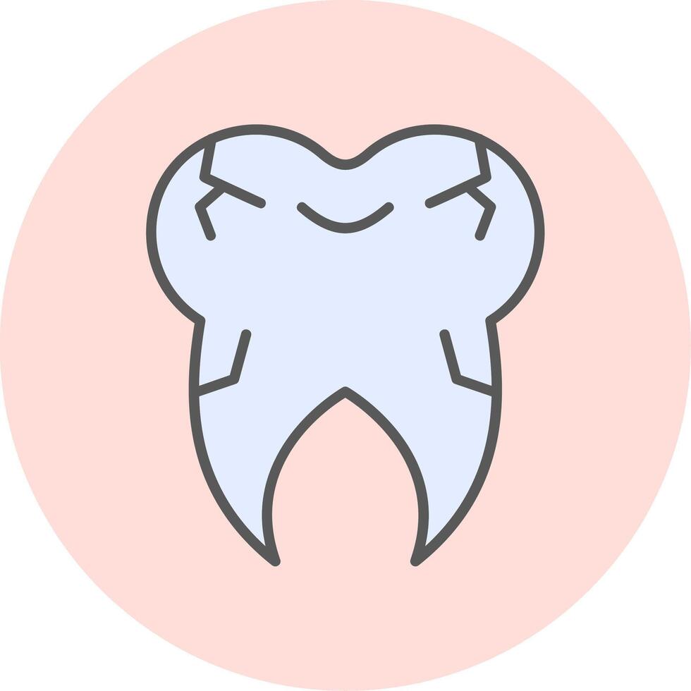 Cracked Tooth Vector Icon