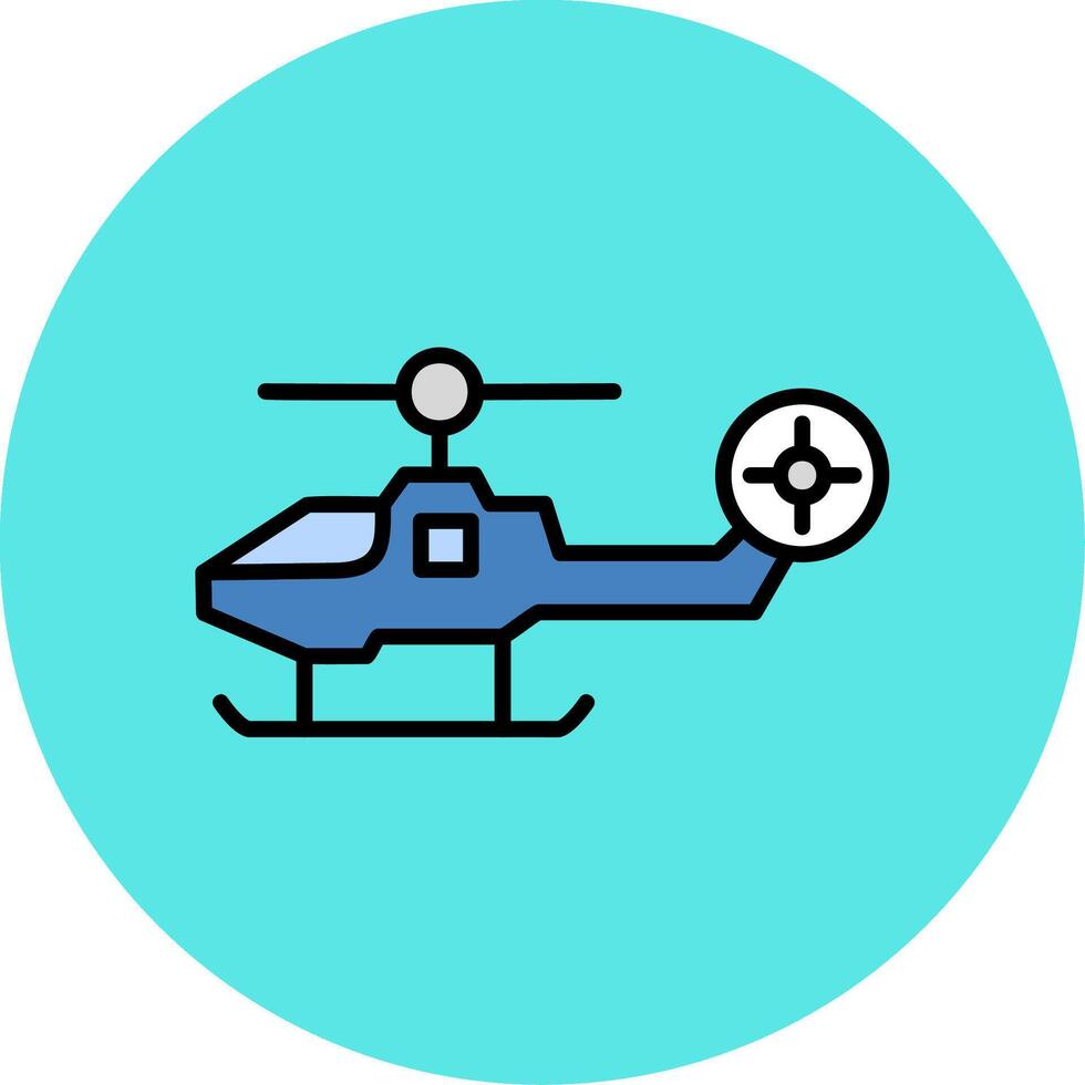 Fighter Helicopter Vector Icon