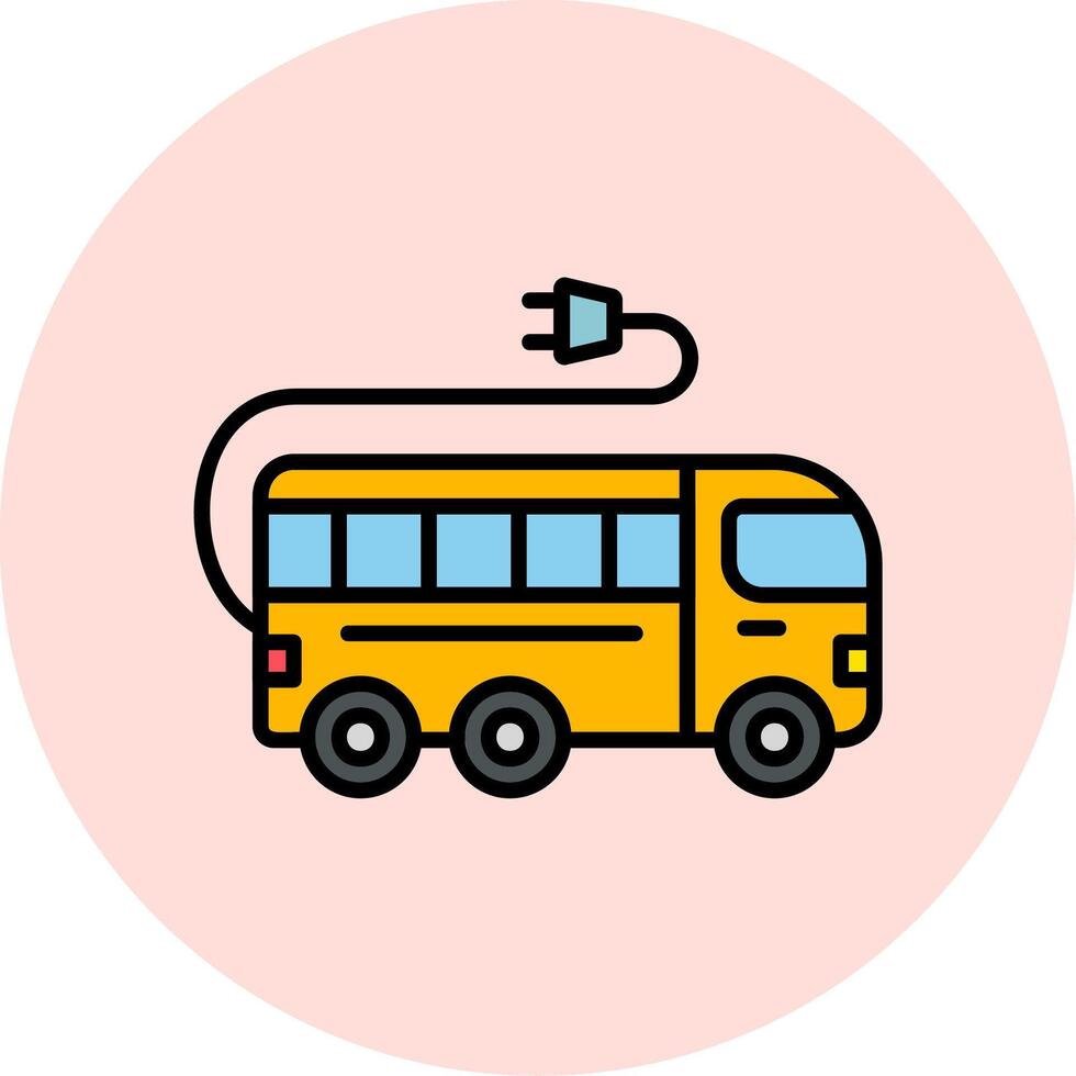 Electric Bus Vector Icon