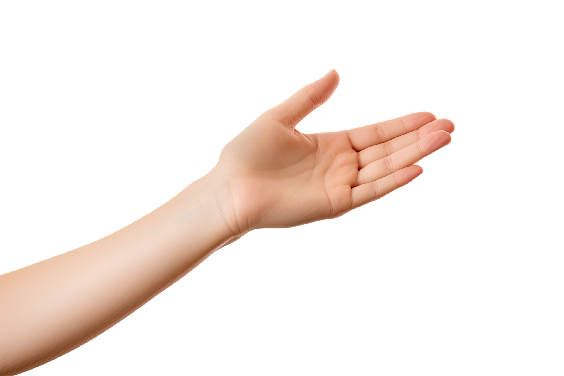 AI generated hand reaching out for something on a transparent