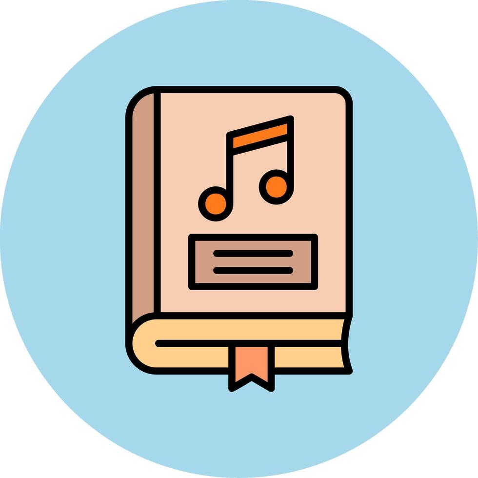 icono de vector de libro de música