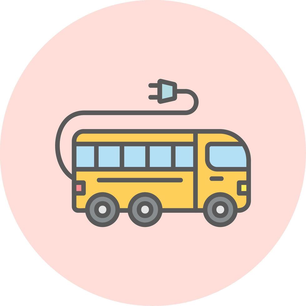Electric Bus Vector Icon