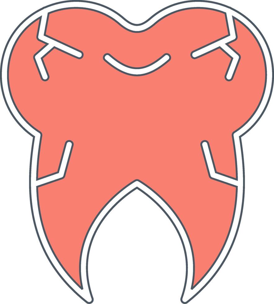 Cracked Tooth Vector Icon