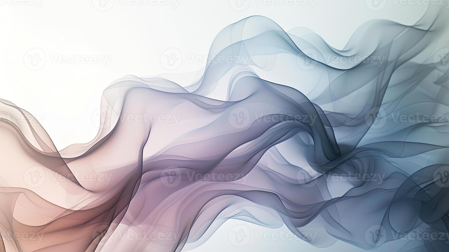 AI generated abstract minimalism with a realistic photograph featuring translucent organic amorphous flat shapes overlapping in iridescent layers, set against a pristine white background. photo