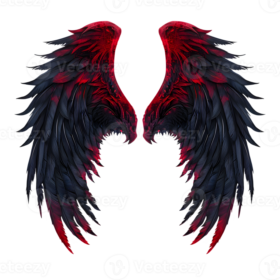 AI generated Devil Demon Wings on Transparent Background. Generative AI png