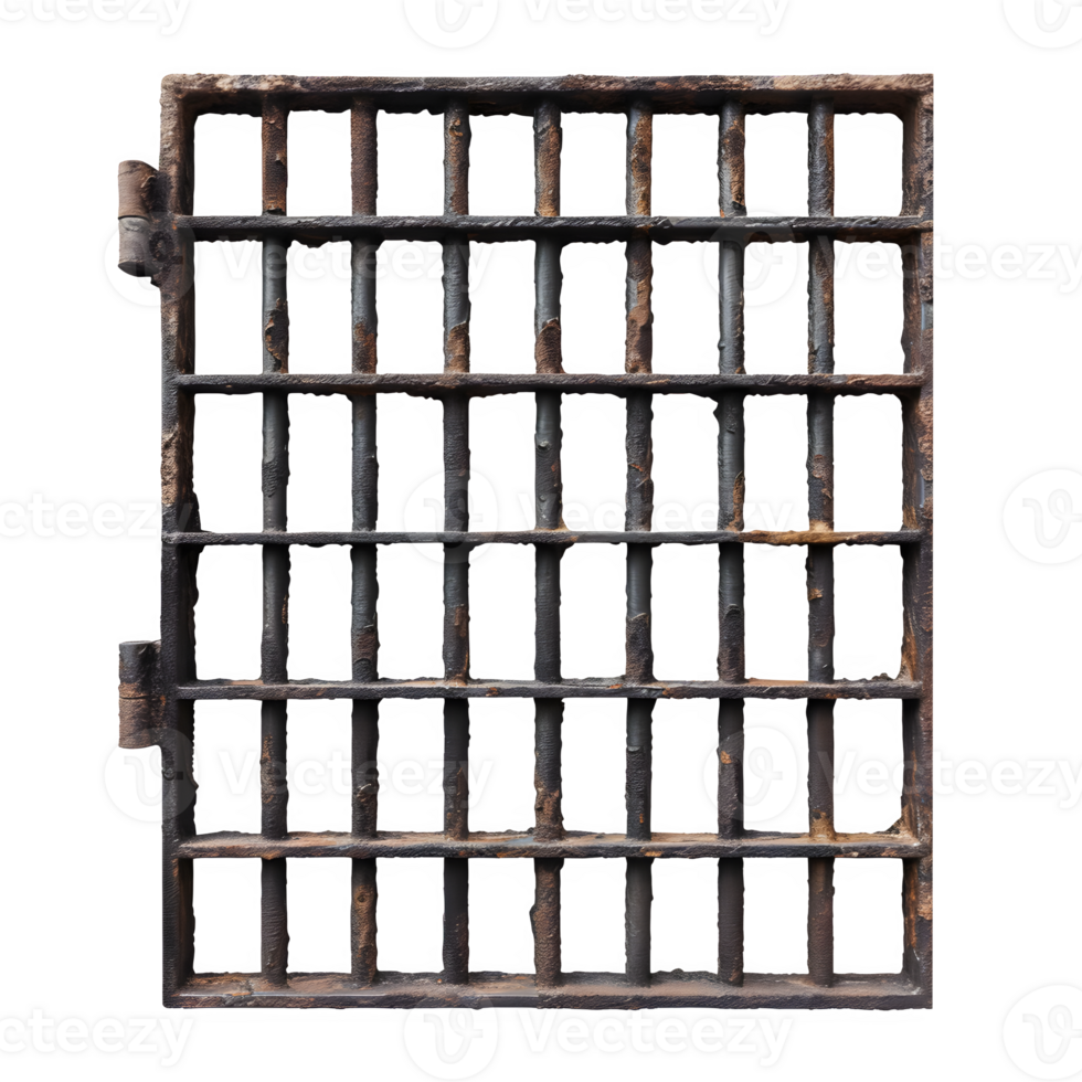 AI generated Prison Iron Bars on Transparent Background. Generative AI png