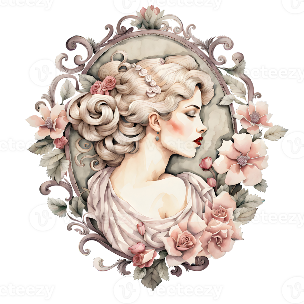 AI generated Watercolor rusty old element of camelia png