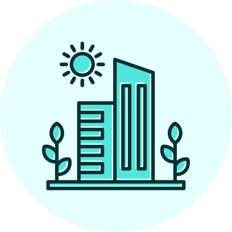 Green City Vector Icon