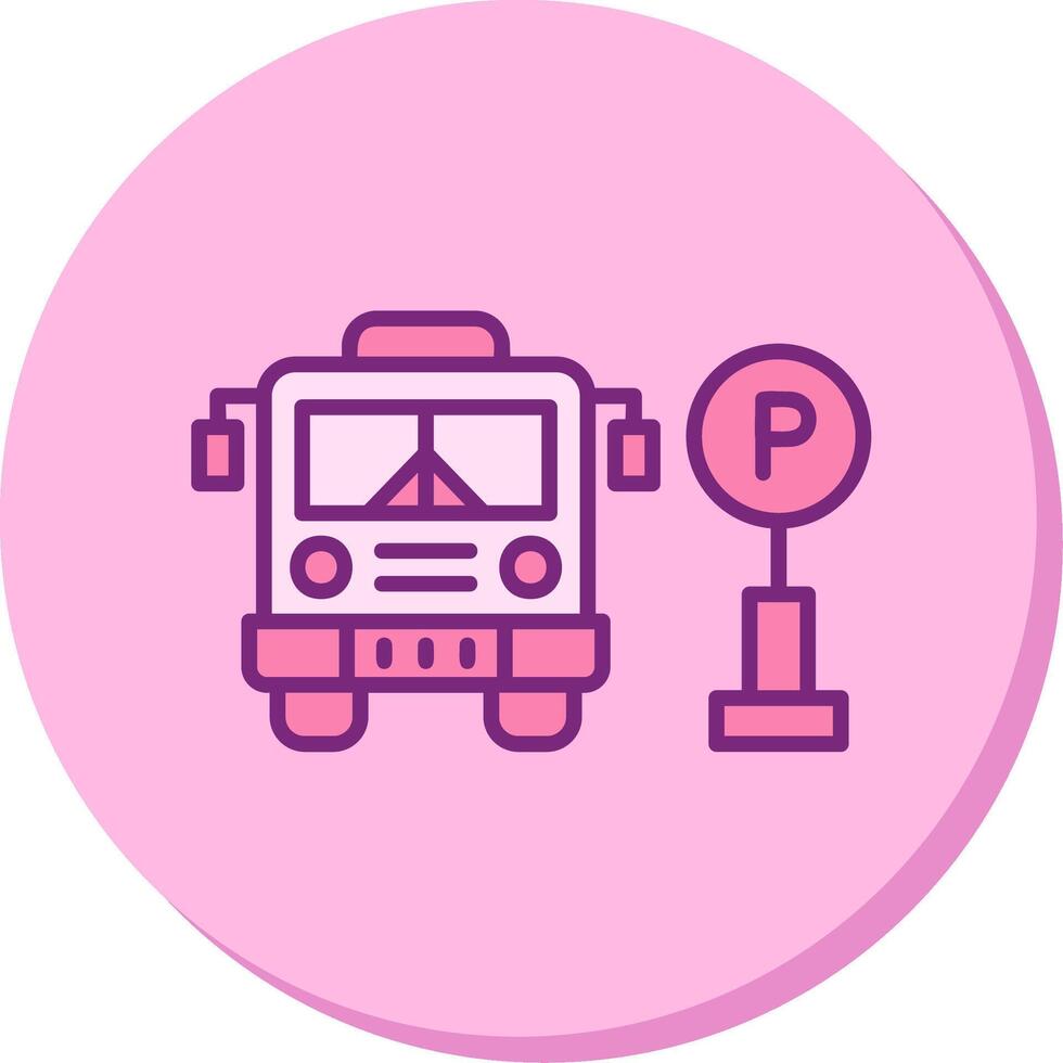 Bus Parking Vector Icon