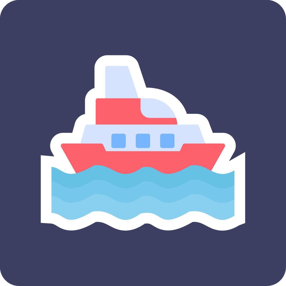 icono de vector de barco