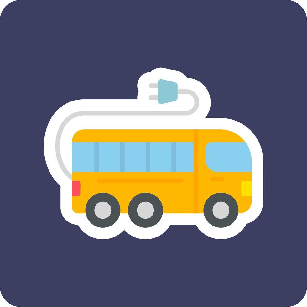 icono de vector de bus electrico