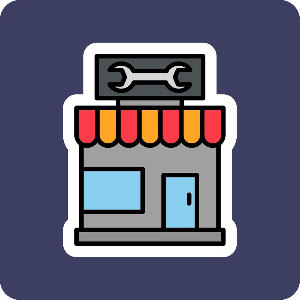 Car Repair Shop Vector Icon