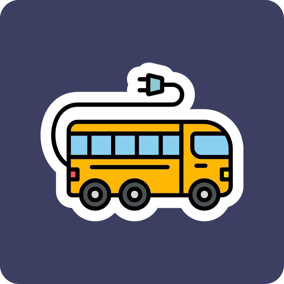 Electric Bus Vector Icon