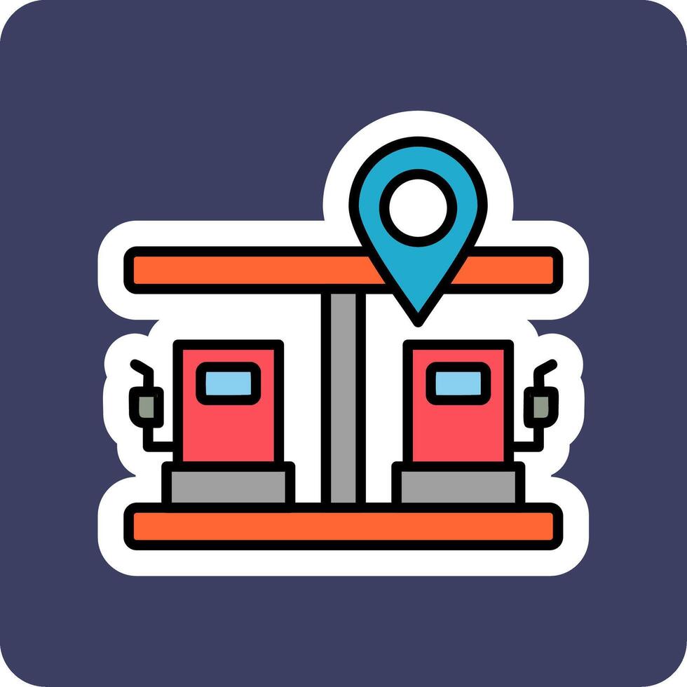 Gas Station Pin Vector Icon