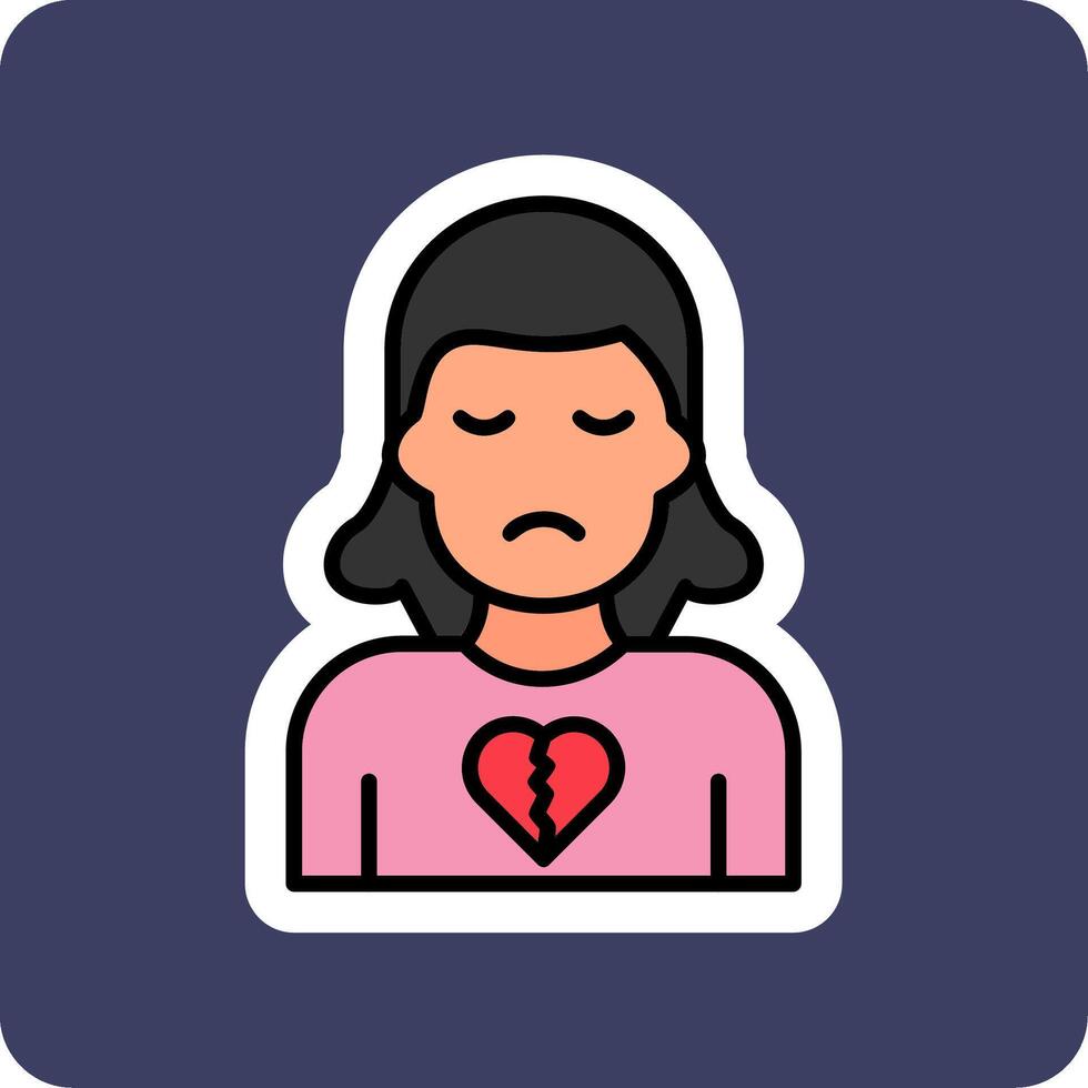 icono de vector de corazón roto