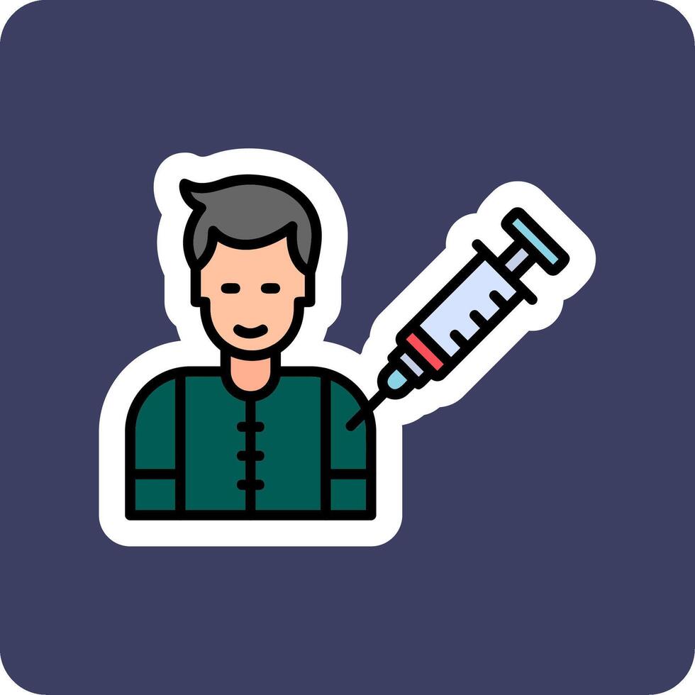 Man Vaccination Vector Icon