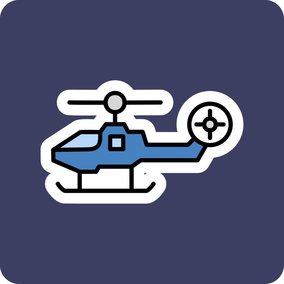 Fighter Helicopter Vector Icon