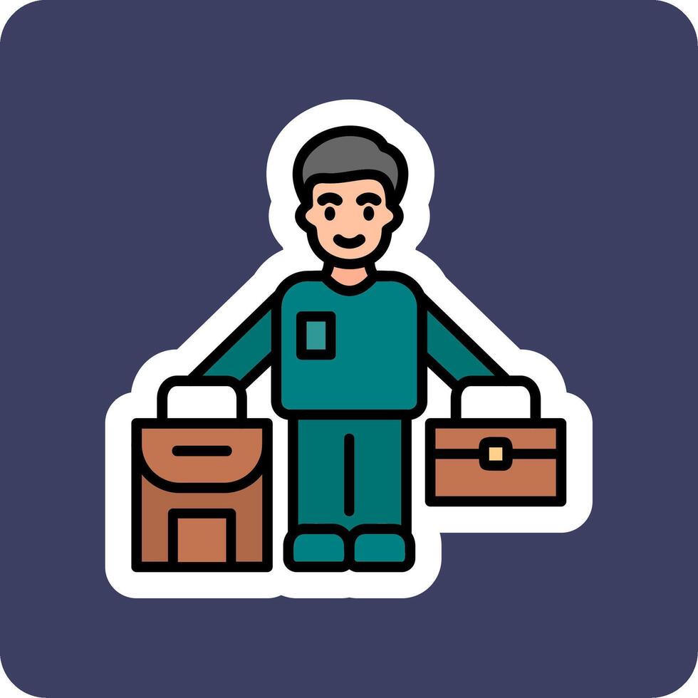 Refugee man Vector Icon