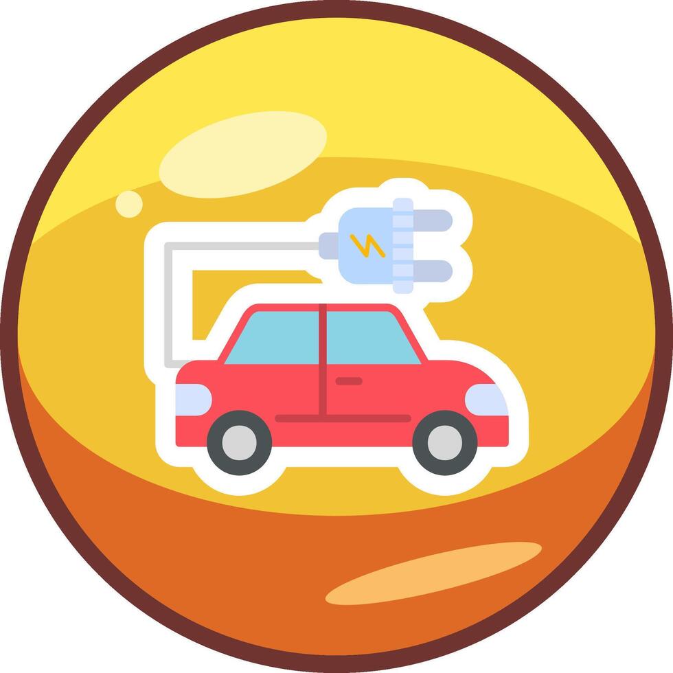 Electric Car Vector Icon