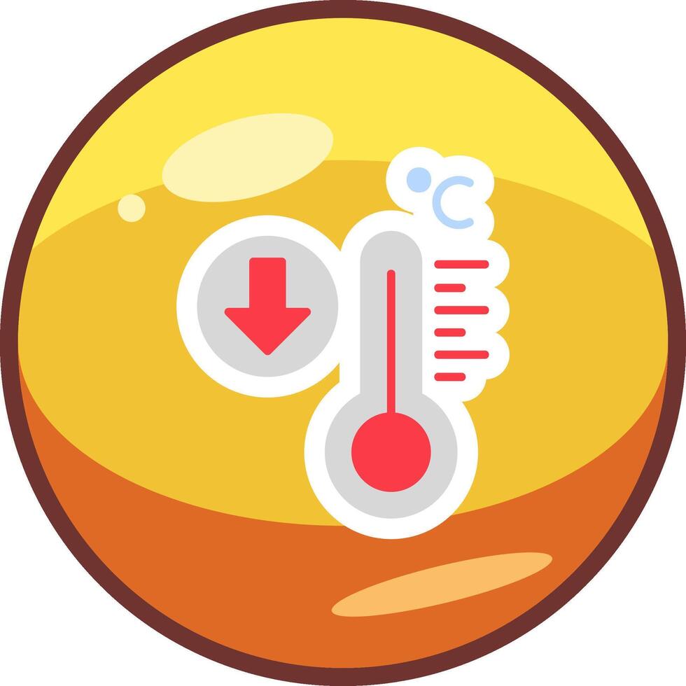 icono de vector de baja temperatura