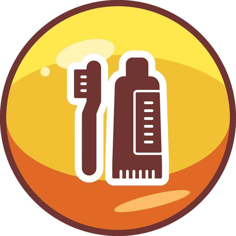 Tooth Cleaning Vector Icon