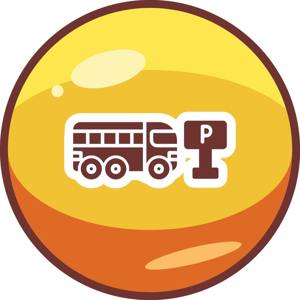 Bus Parking Vector Icon