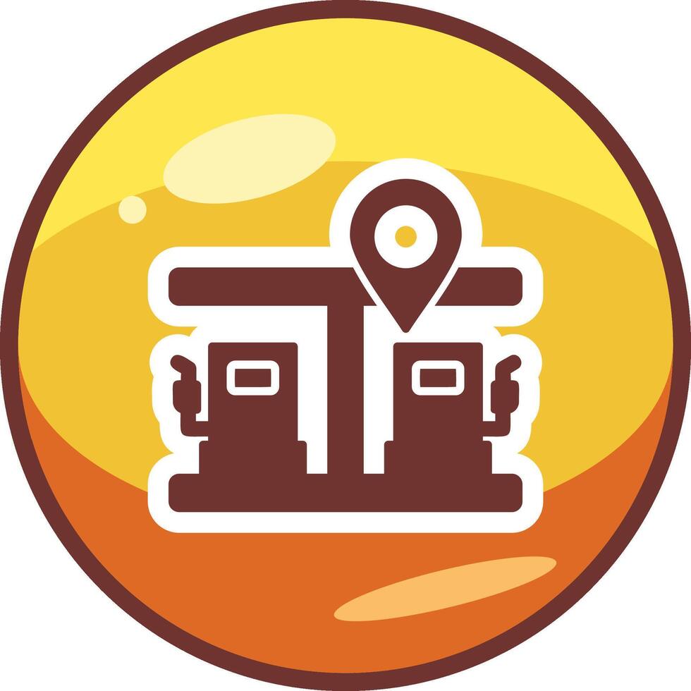 Gas Station Pin Vector Icon