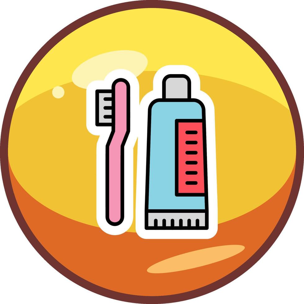 Tooth Cleaning Vector Icon