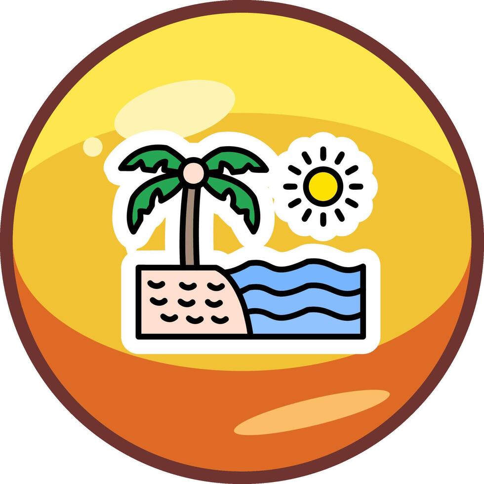 icono de vector de playa