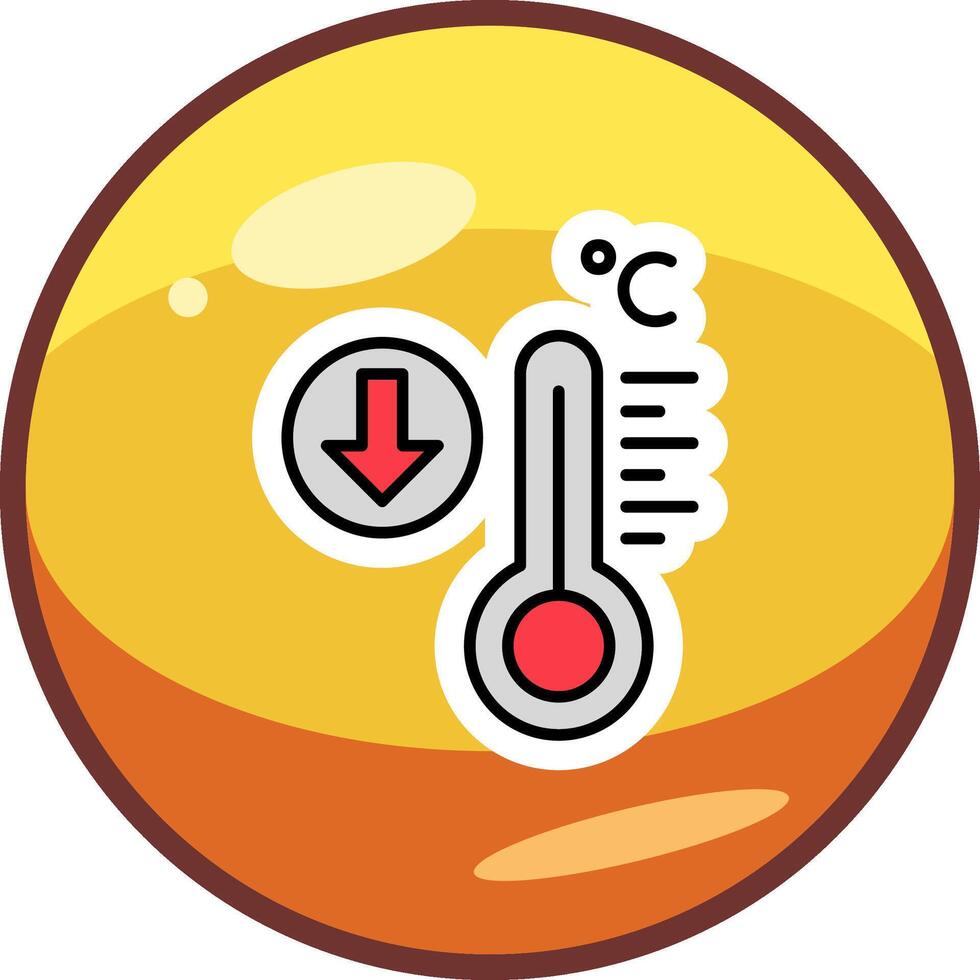 icono de vector de baja temperatura