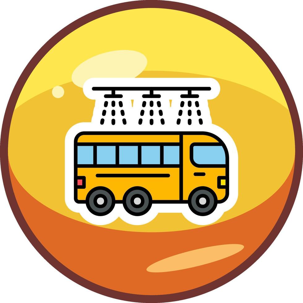 autobús lavar vector icono