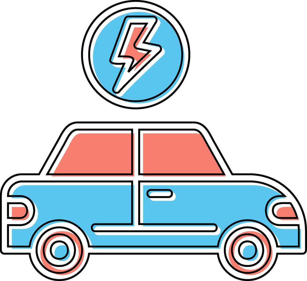 icono de vector de coche eléctrico