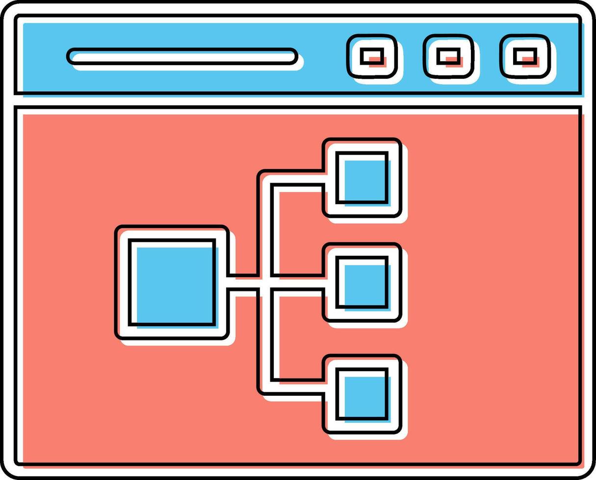 en línea diagrama de flujo vector icono