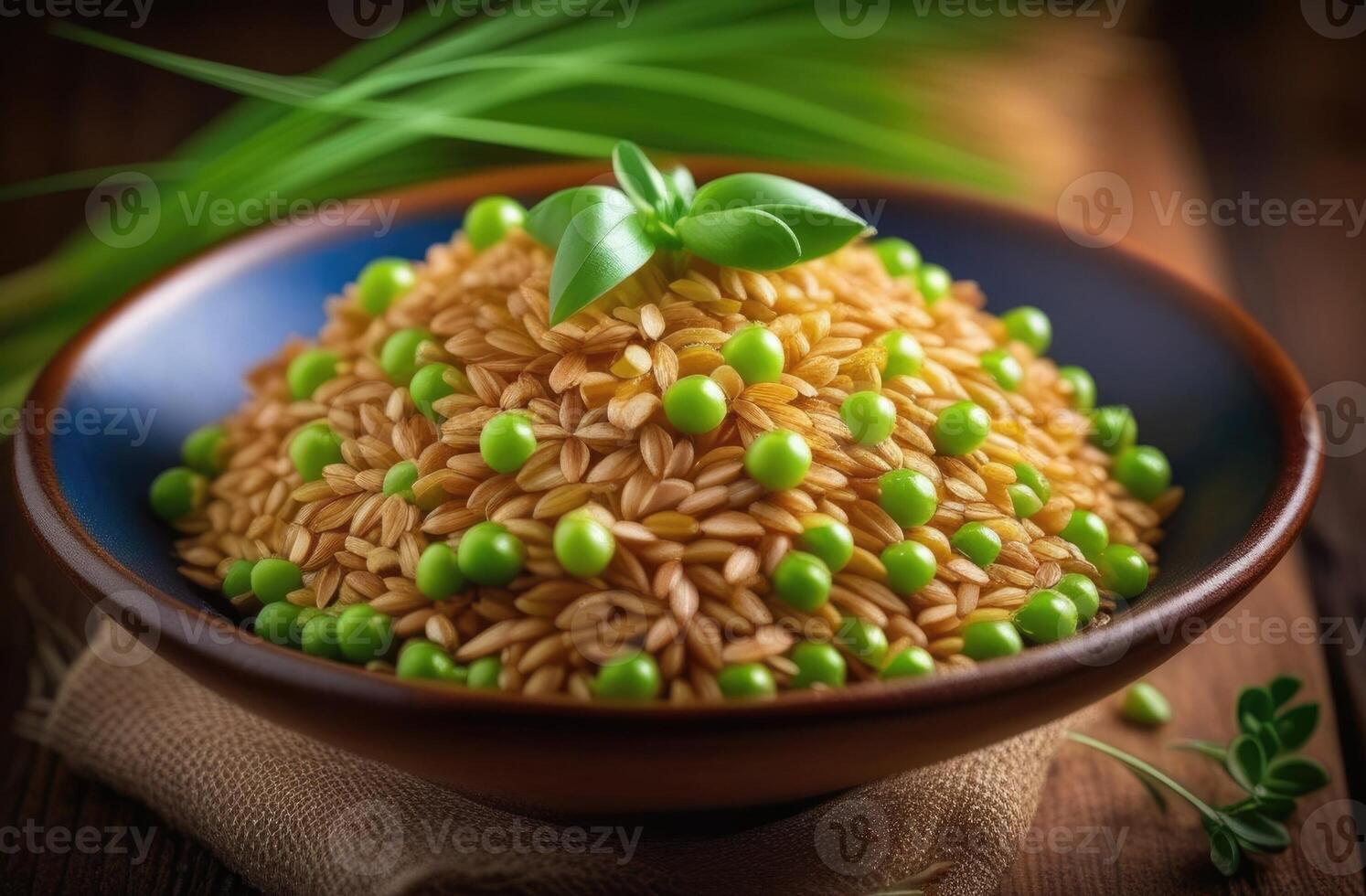 AI generated International Day of Nowruz, traditional Iranian and Turkic cuisine, sumalak, a dish made from sprouted wheat germ, seeds and cereals, pottery photo