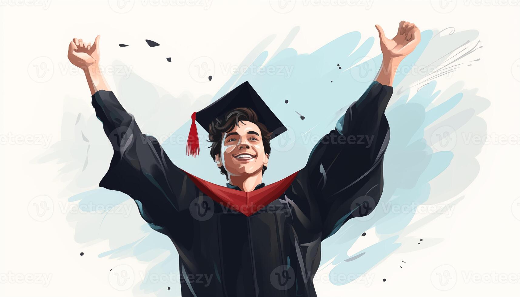 AI generated student in graduation illustration photo