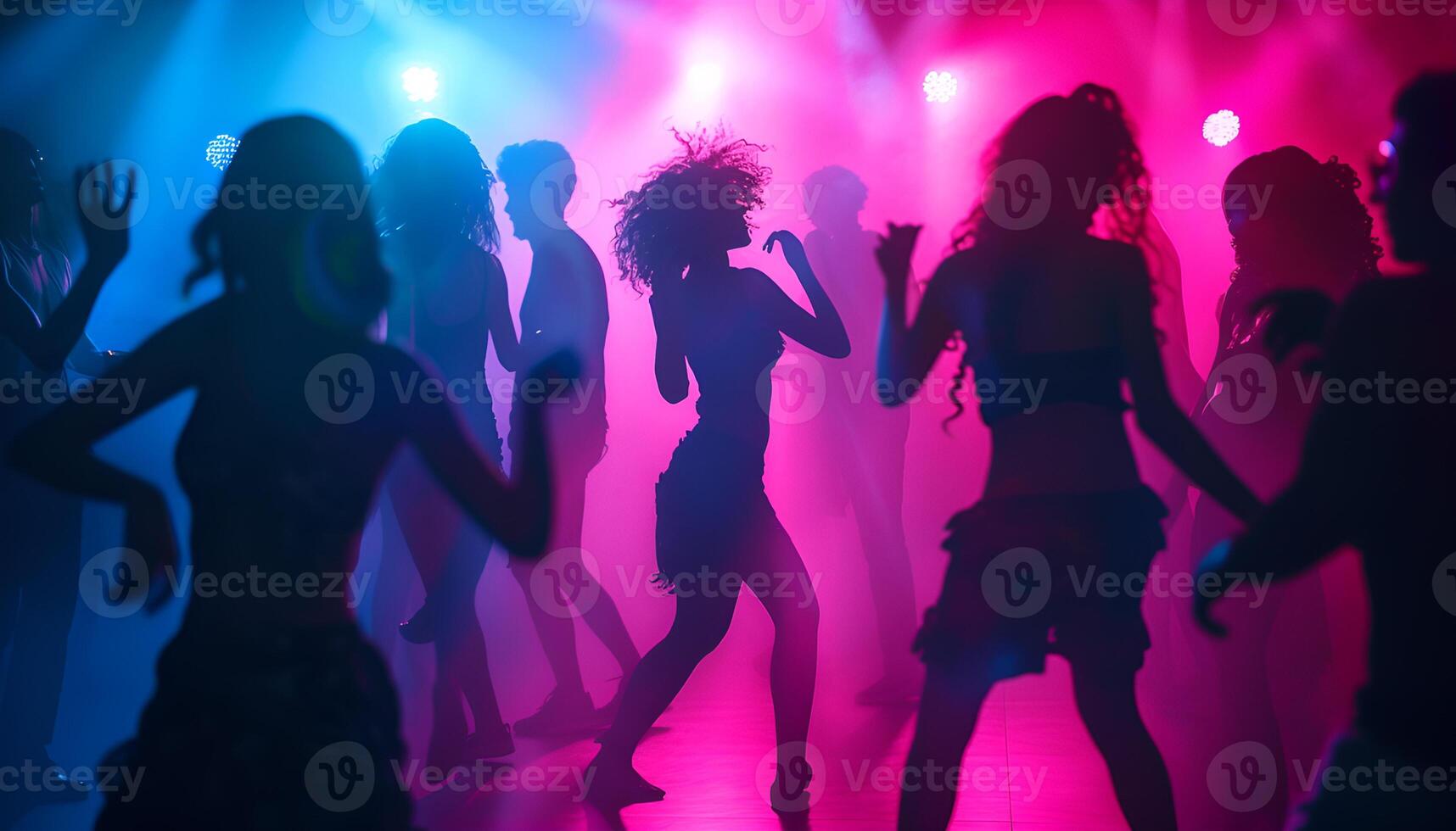 AI generated people dancing at night club party photo