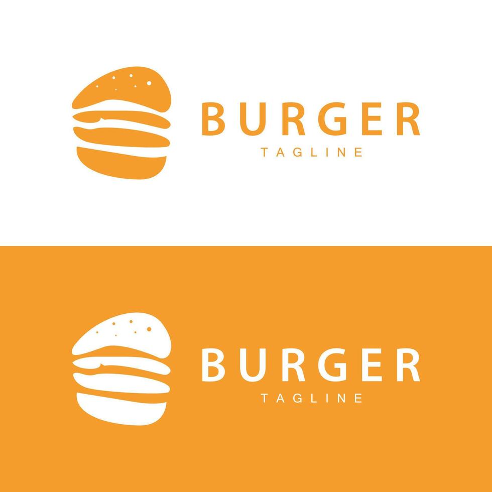 hamburguesa logo, vector pan, carne y vegetal rápido comida ilustración diseño