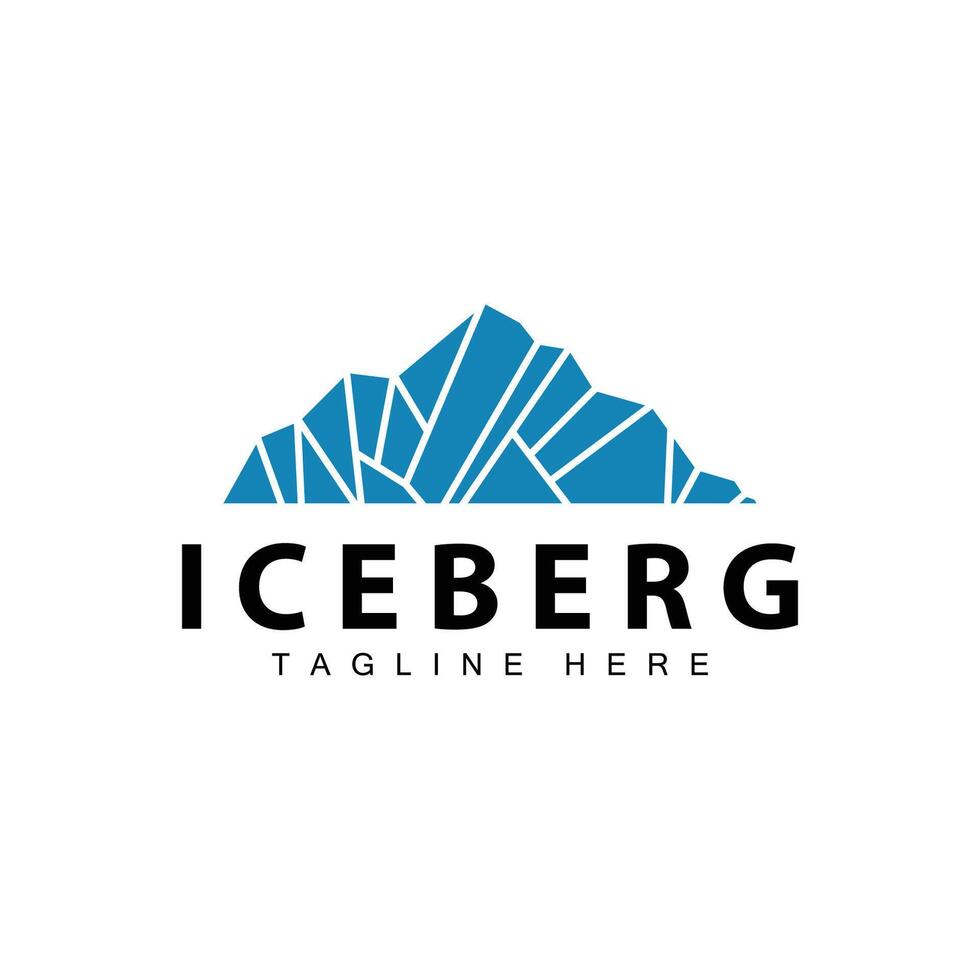 Iceberg Logo, Antarctica Logo Design, Simple Nature Landscape Vector Illustration Template