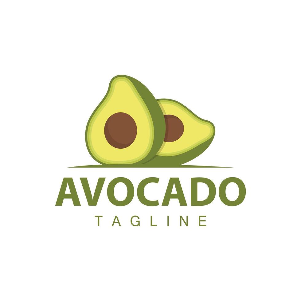 fresh avocado garden avocado logo illustration design simple template product branding vector