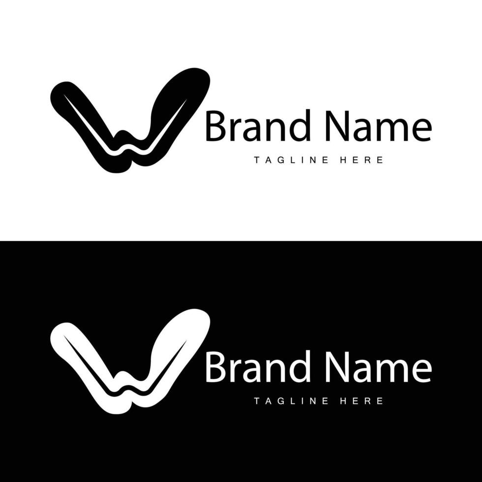 W letter logo in simple style Luxury product brand template illustration vector