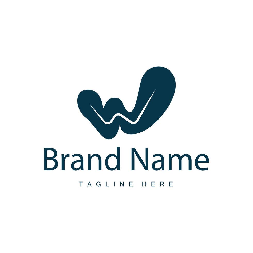 W letter logo in simple style Luxury product brand template illustration vector