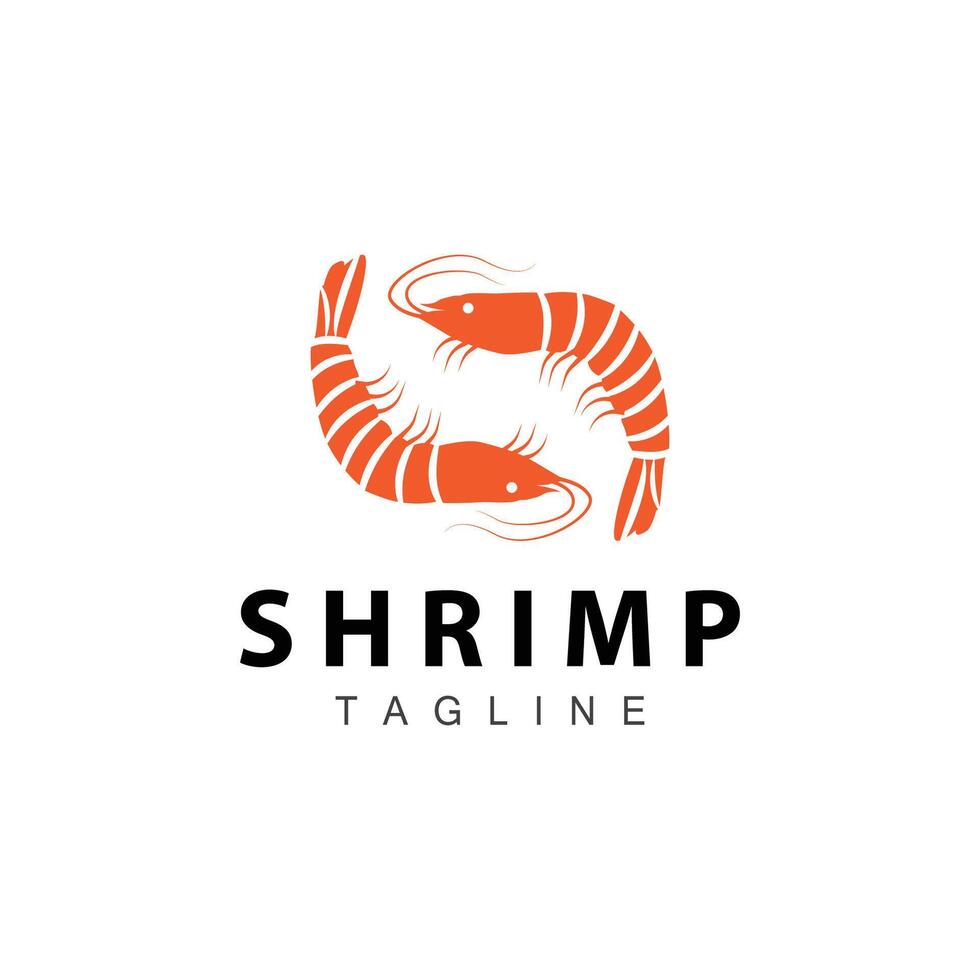 sencillo camarón logo diseño vector Mariscos Sushi restaurante langostinos modelo ilustración