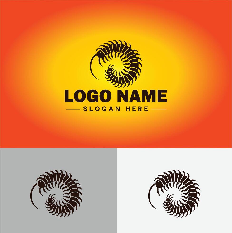 Centipede logo vector art icon graphics for business brand icon Centipede logo template