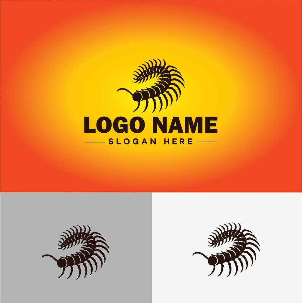 Centipede logo vector art icon graphics for business brand icon Centipede logo template